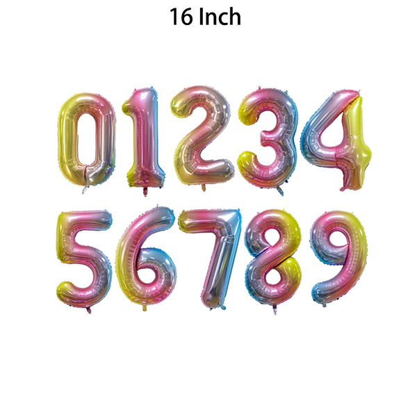 Picture of Large size/ 32 inch size number foil balloons (Gradient color)