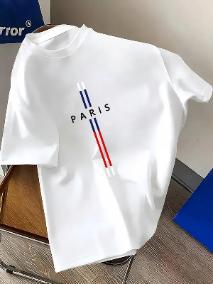 Buy Drop Shoulder Print T-Shirt – Paris – White  Best Price In Bangladesh