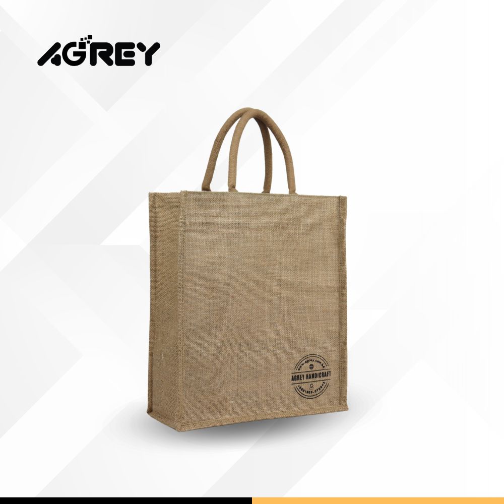 Buy jute-tote-bag-with-zipper-natural-black-14x16 at Best Price In Bangladesh