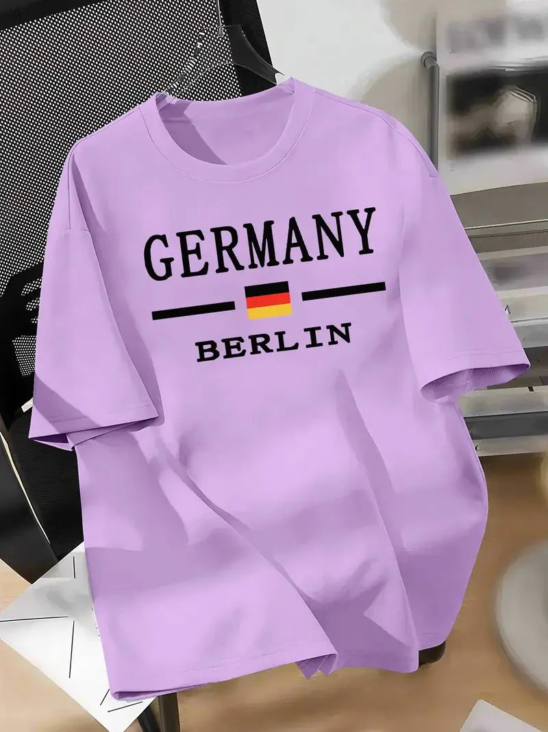 Buy  Drop Shoulder Print T-Shirt – Germany Stripe Best Price In Bangladesh