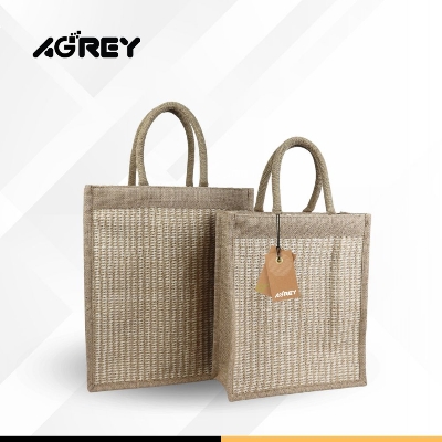 Picture of Jute Shopping Bag with Zipper, Natural, Daba, (12"x14")
