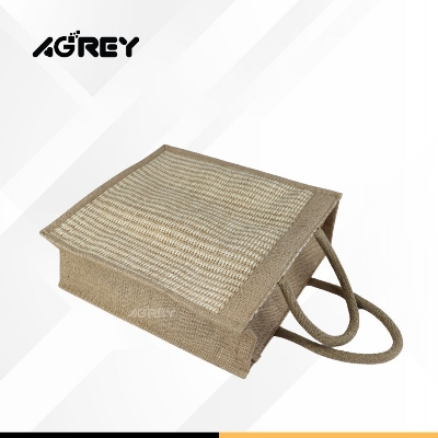 Picture of Jute Shopping Bag with Zipper, Natural, Daba, (12"x14")