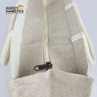 Buy jute-shopping-bag-with-zipper-natural-white-12x14 at Best Price In Bangladesh