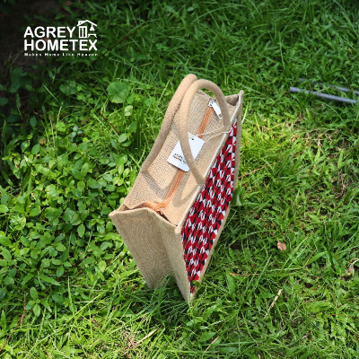 Buy Jute Shopping Bag with Zipper, Natural & White, (10"x12") at Best Price In Bangladesh
