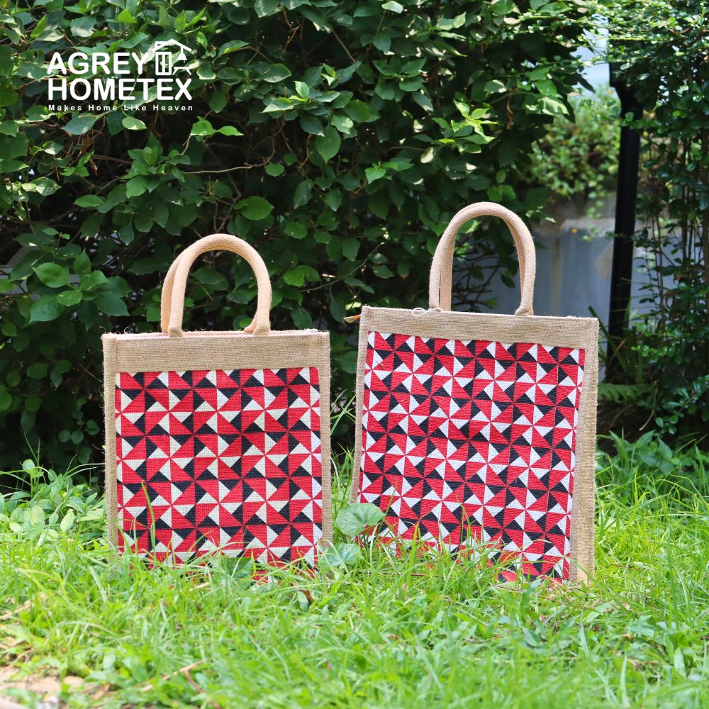 Buy Jute Shopping Bag with Zipper, Natural & White, (10"x12") at Best Price In Bangladesh