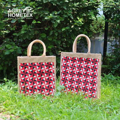 Buy Jute Shopping Bag with Zipper, Natural & White, (10"x12") at Best Price In Bangladesh