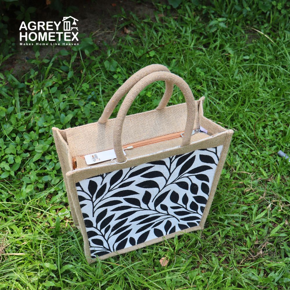 Buy jute-shopping-bag-with-zipper-natural-white-12x14 at Best Price In Bangladesh
