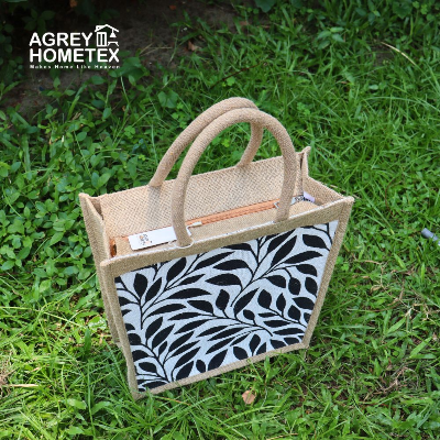Buy jute-shopping-bag-with-zipper-natural-white-12x14 at Best Price In Bangladesh