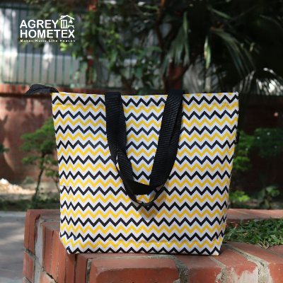 Buy canvas-tote-bag-with-zipper-black-white-14x16 at Best Price In Bangladesh