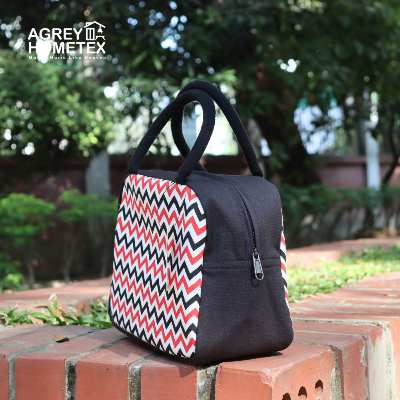 Buy Lunch Carry Bag, Cotton Fabric, Black & White, (9.5″x7.5″x5″)at Best Price In Bangladesh
