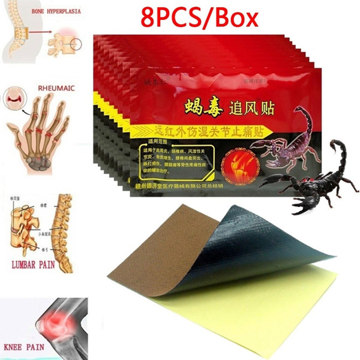 Picture of 8pcs/Bag Scorpion Venom Jiont Pain Relieving Patch For Body Rheumatoid Arthritis Pain Relief