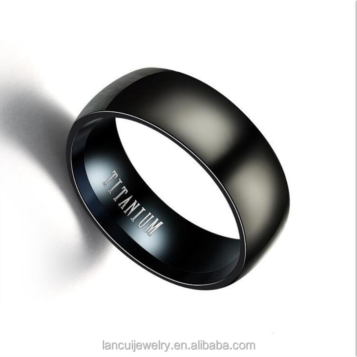 Picture of High Quality Fashion Custom Jewelry Blanks Mens Titanium Steel Black Ring