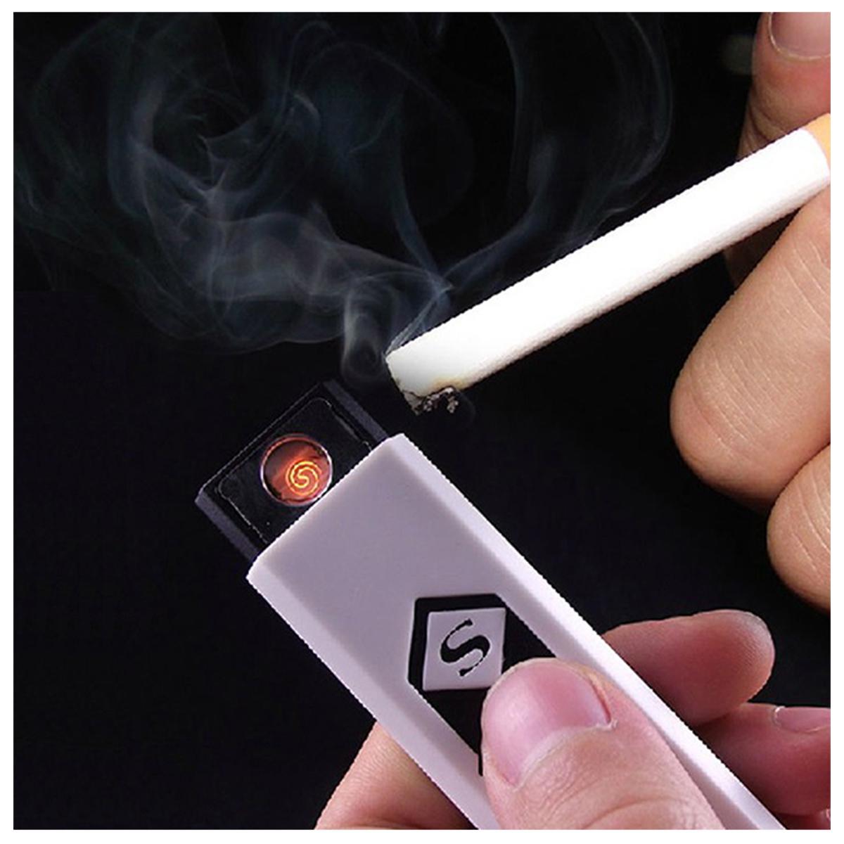 Picture of Creative small Rechargeable USB Windproof flameless electric Electronic charging cigarette lighter Smokeless Super lighters man