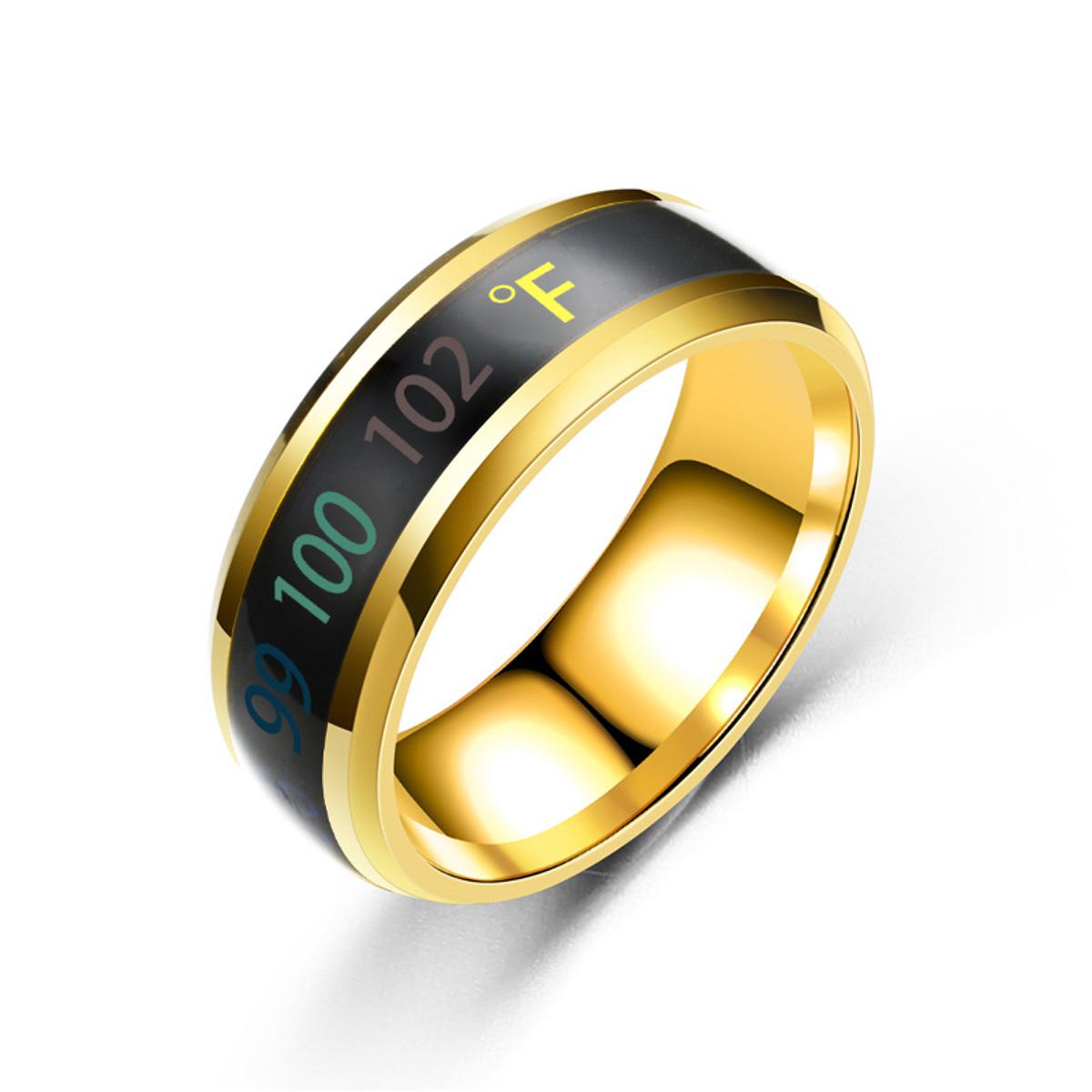 Picture of Temperature Ring Titanium Steel Mood Emotion Feeling Intelligent Temperature Sensitive Rings Waterproof Jewelry