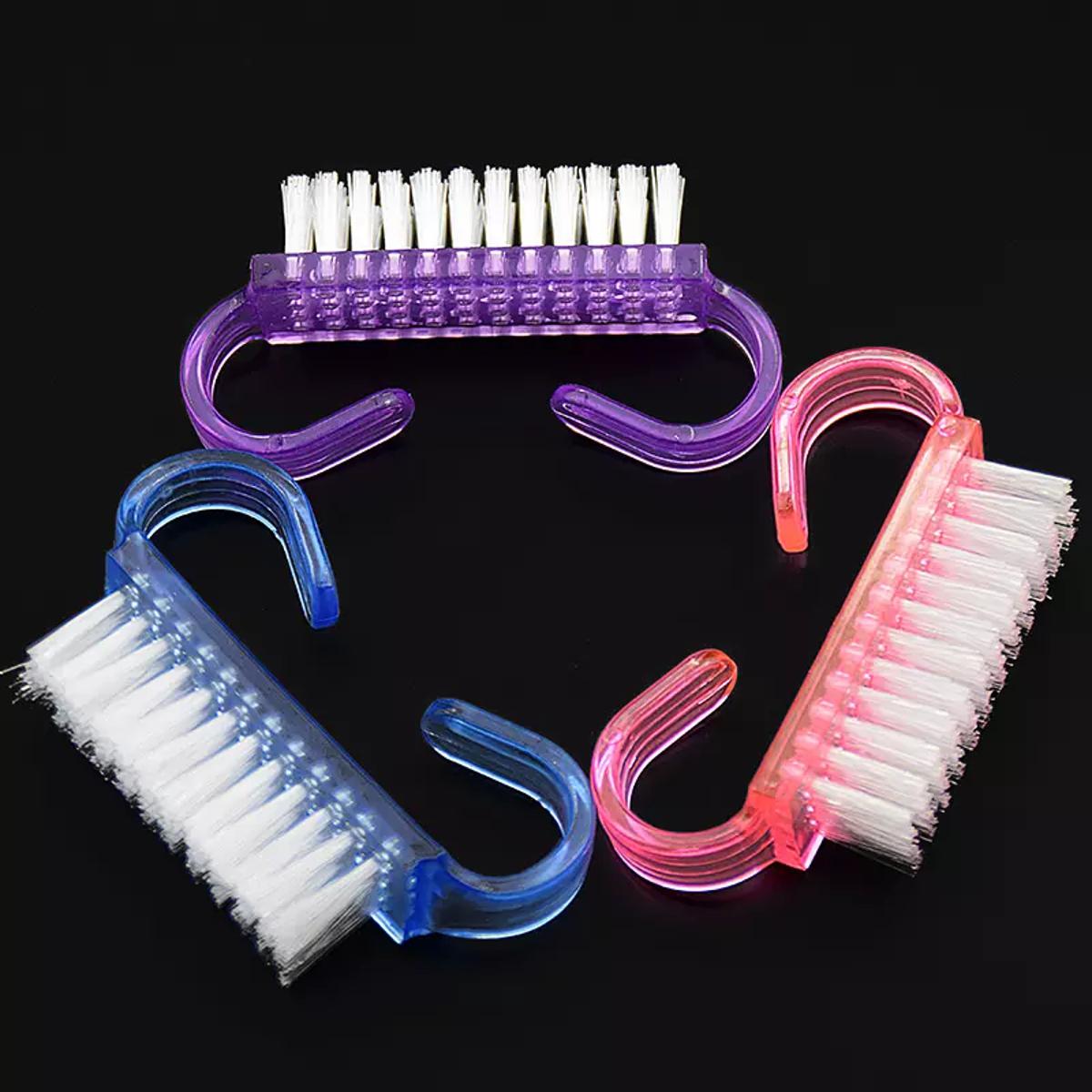 Picture of 2 pc Manicure Pedicure Nail Art Care Cleaning Tools Plastic Handle Small Nail Dust Brush