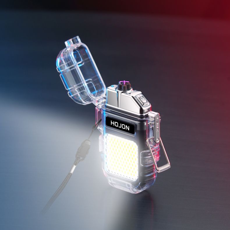 Picture of USB Plasma Electric Lighter Luminous Lighter With Flashlight For Outdoor Camping Hiking