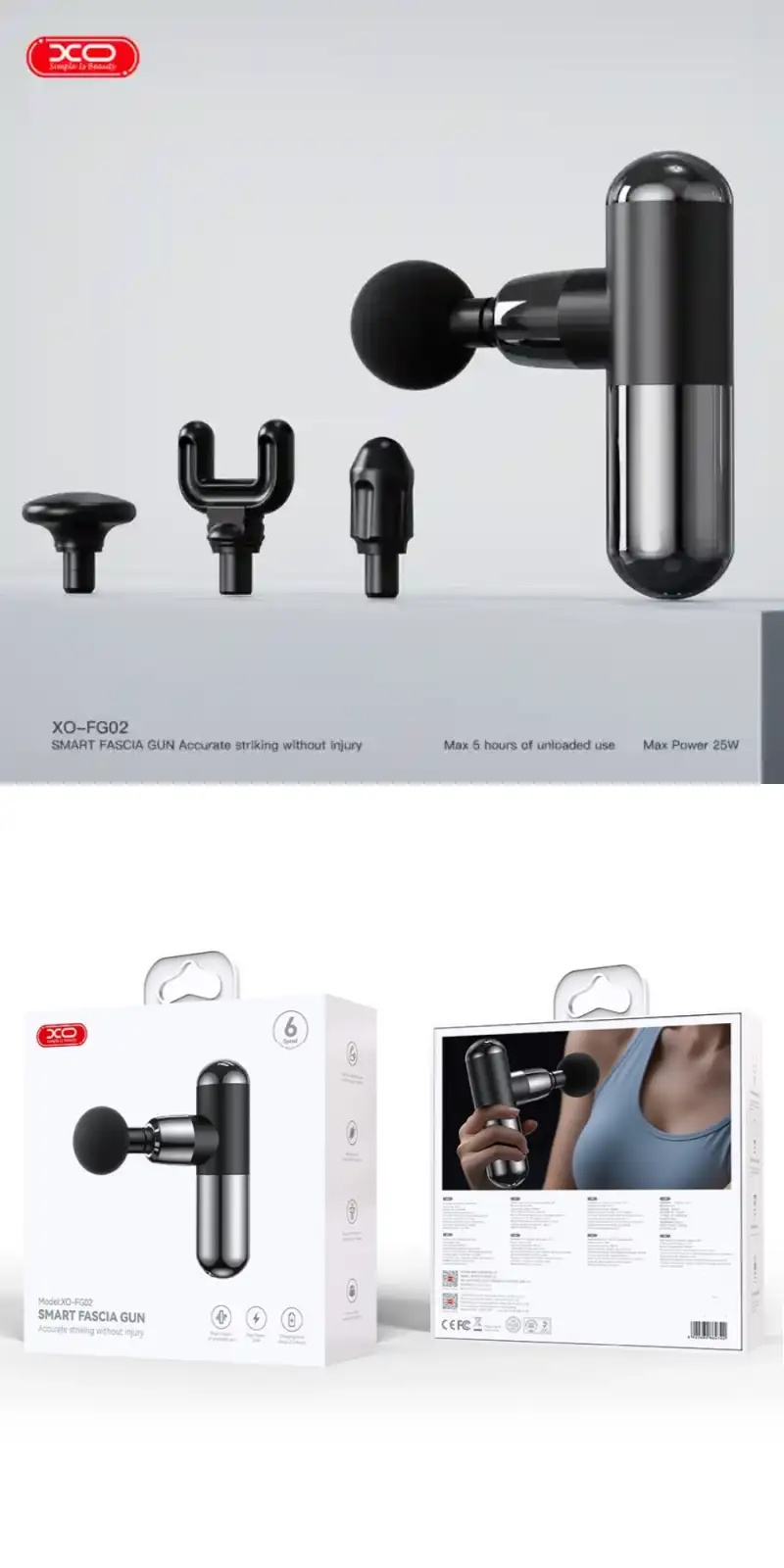 Picture of XO FG02 Massager Rechargeable Muscle Gun 900mAh