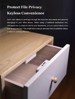 Picture of YEELOCK Smart Drawer Cabinet Lock Keyless APP Control Anti-Theft Child Safety Security Lock