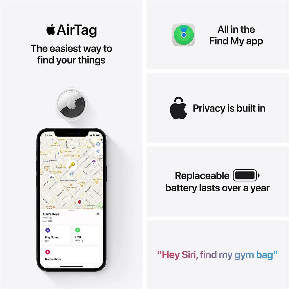 Picture of Apple AirTag Anti Lost Alarm Theft Device (4 Pack)