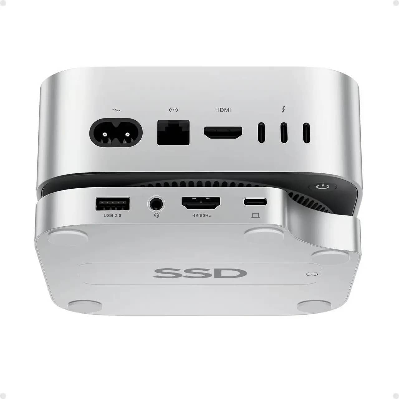 Picture of PULWTOP Mac mini M4/M4 Pro Hub Stand Dock with External Storage Upgrade M.2 SSD Enclosure(SSD NOT Included)