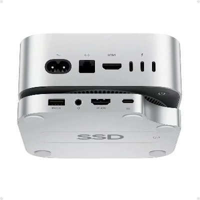 Picture of PULWTOP Mac mini M4/M4 Pro Hub Stand Dock with External Storage Upgrade M.2 SSD Enclosure(SSD NOT Included)