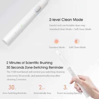 Picture of Mijia T100 Sonic Electric Toothbrush 3pcs Brush Head-white