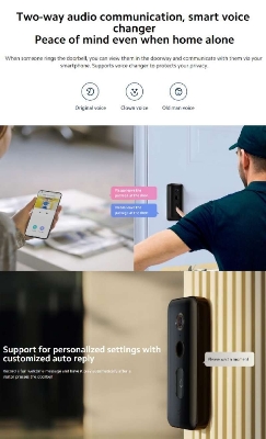 Picture of Xiaomi MJML05-FJ Smart Doorbell 3 Sharp 2K Clarity 5200mAh Battery
