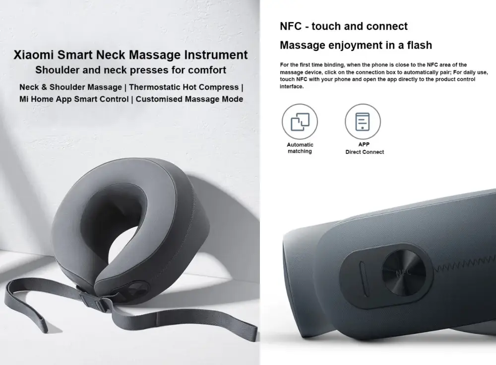 Picture of Xiaomi Mijia Smart Neck Massage Relief Neck Shoulder Pain Work with Mi Home App 2550mAh