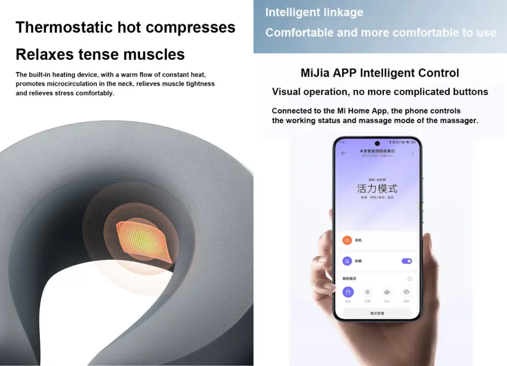 Picture of Xiaomi Mijia Smart Neck Massage Relief Neck Shoulder Pain Work with Mi Home App 2550mAh