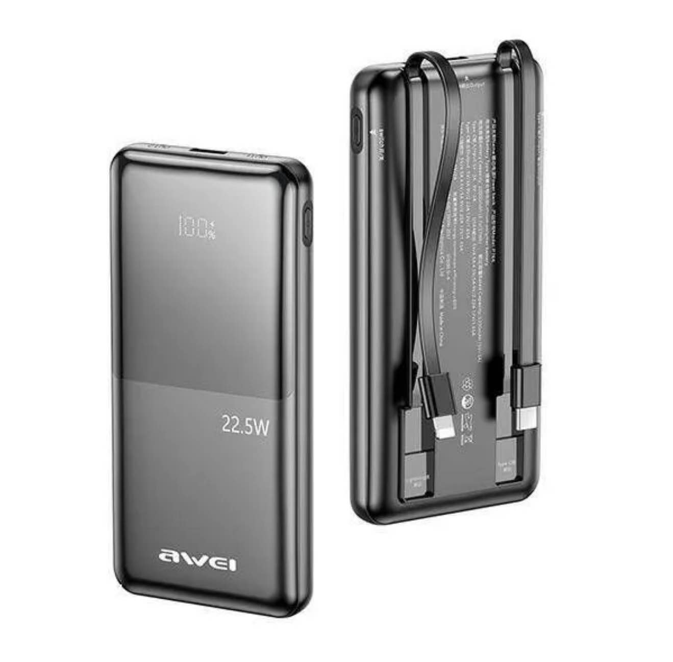 Picture of Awei P76K 22.5W 10000mAh Powerbank Built-In Cable bd price