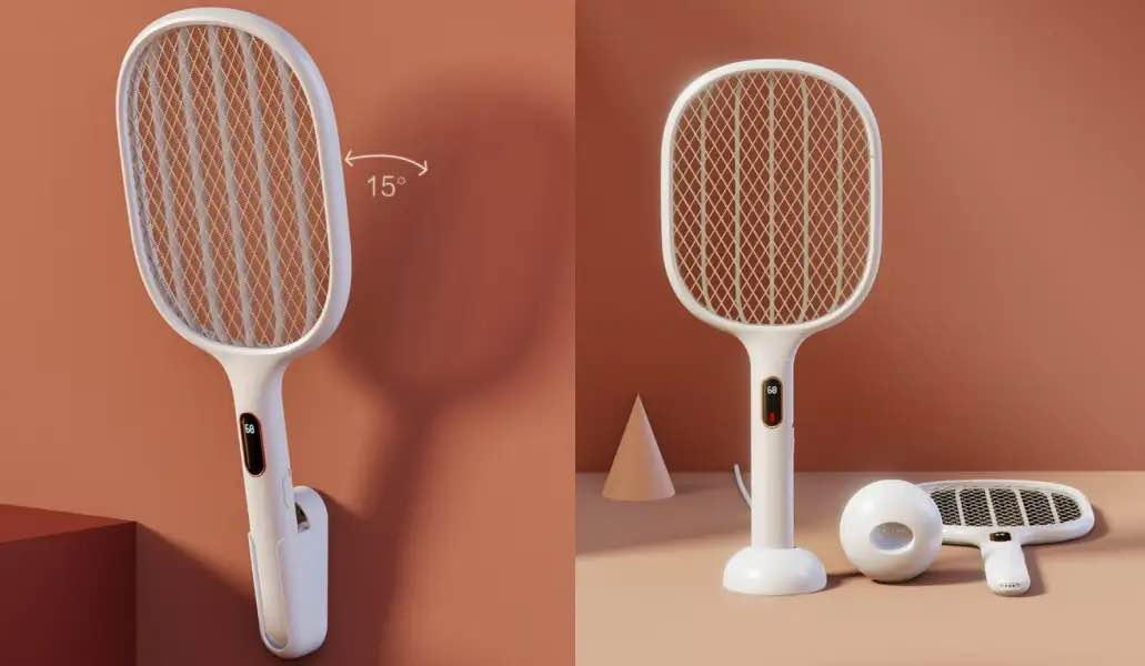 Picture of Xiaomi S1 Qualitell Smart Digital Display Electric Mosquito Swatter 2in1 Portable Type-C Charging Wall-mounted Mosquito Killer