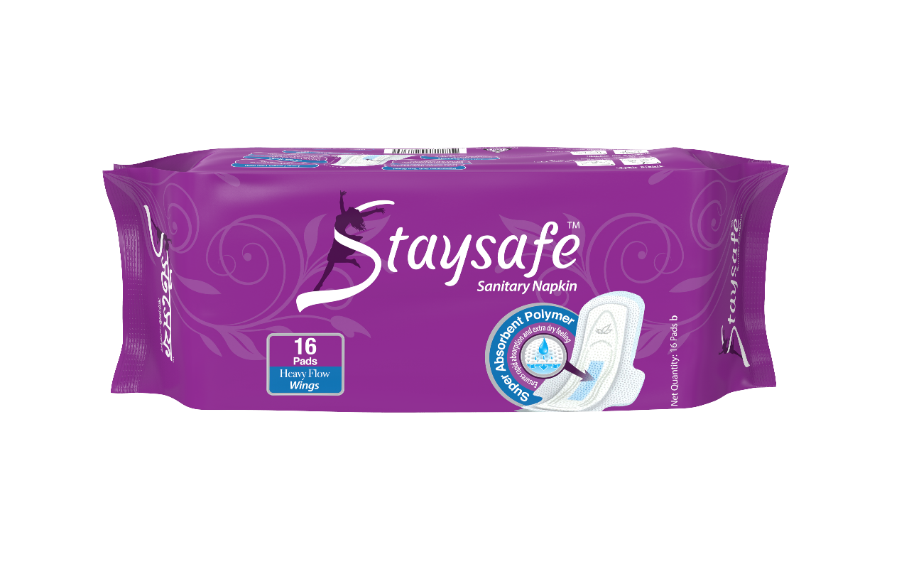 Picture of Staysafe Sanitary Napkin Heavy Flow Wings 16 Pads 