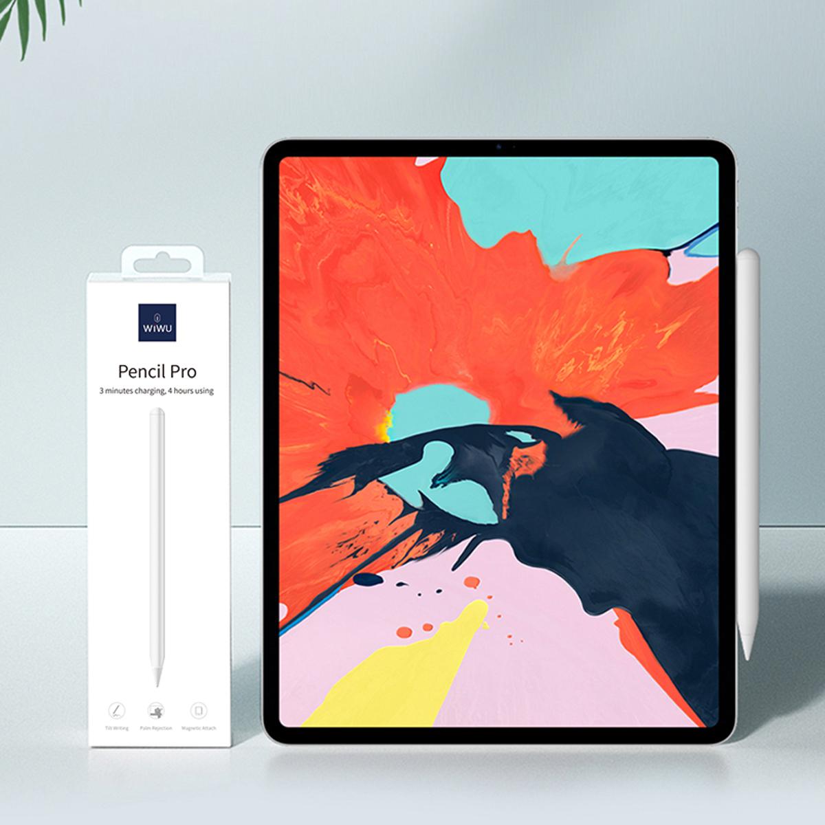 Picture of WIWU Palm Rejection Stylus for iPad Pro 2022 2021 2020 2019 High Precision Tablet Touch Pencil Magnetic Attach for Apple Pencil