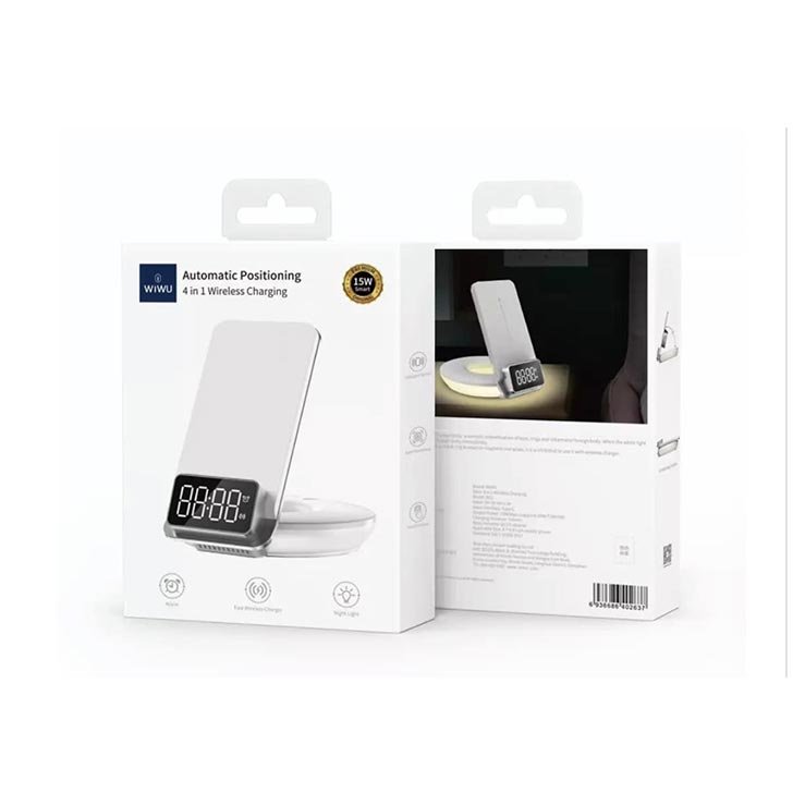Picture of WIWU 4 in 1 Wireless Charger M11 with Time Clock and Backlight