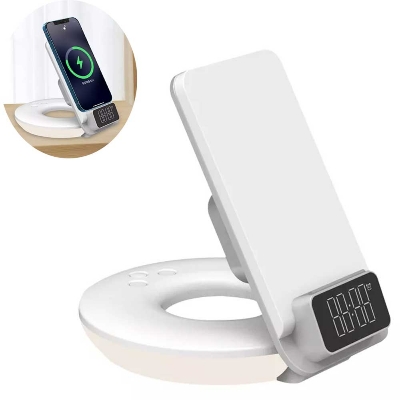 Picture of WIWU 4 in 1 Wireless Charger M11 with Time Clock and Backlight