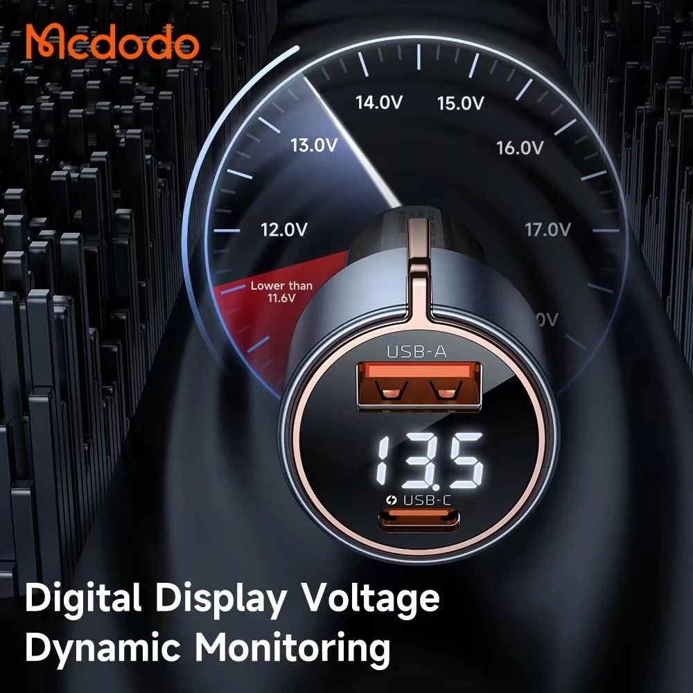 Picture of Mcdodo CC369 Digital Display USB-C + USB-A PD Car Charger