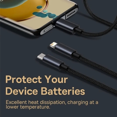Picture of Baseus Minimalist 3 in 1 M+L+C 3.5A charging cable 1.2m