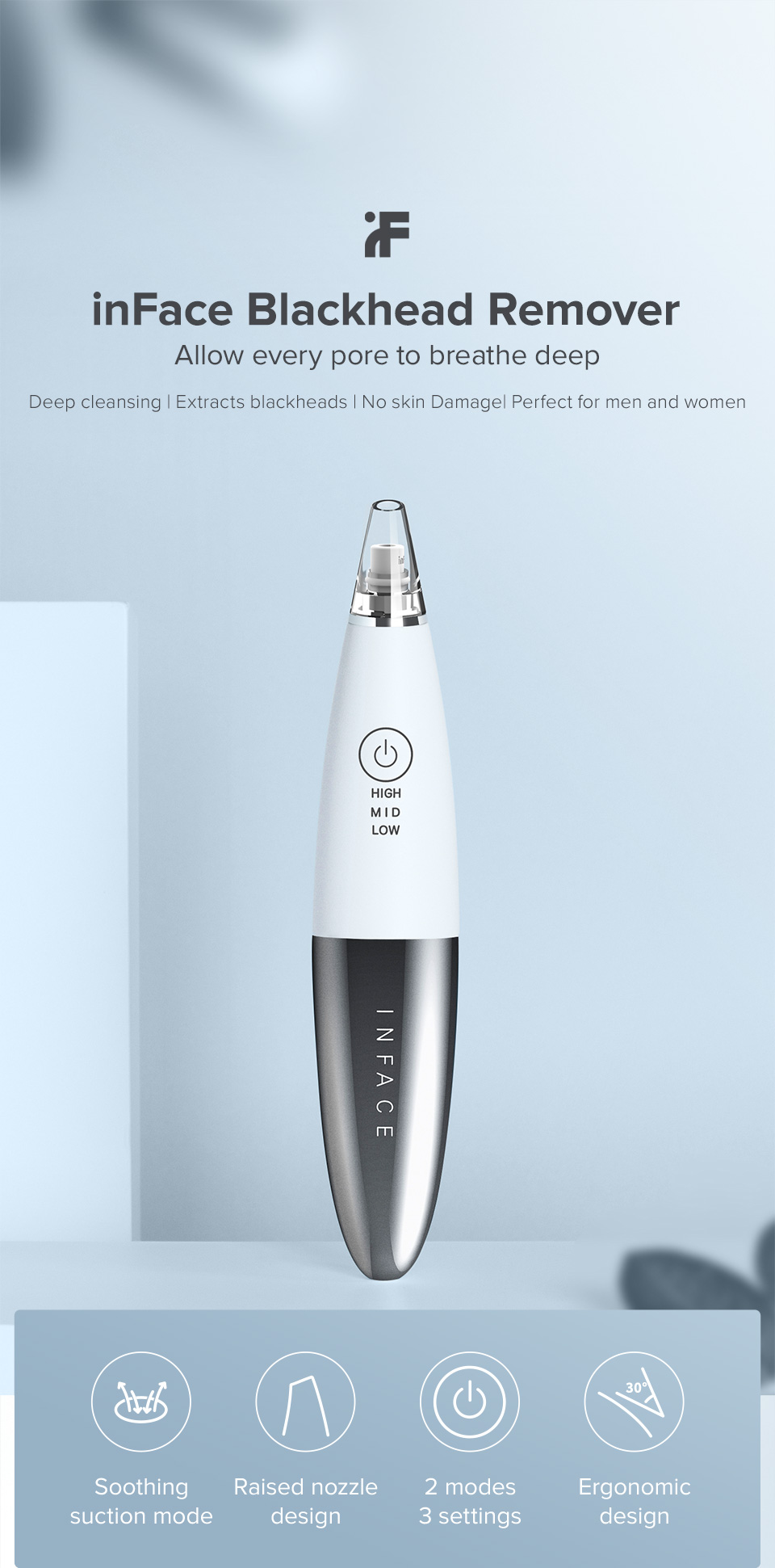Picture of Xiaomi inFace MS7000 Electric Blackhead Remover Face Facial Skin Care Beauty Tools