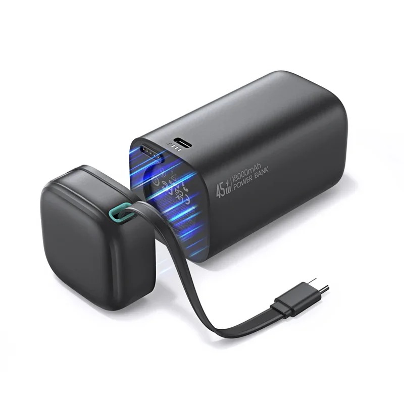 Picture of Usams US-CD216 PD 45W Dual Output 18000mAh Fast Charging Power Bank with Type C Retractable Magnetic Cable