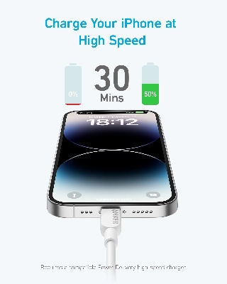 Picture of Anker 310 USB-C to Lightning Cable (3ft) - White