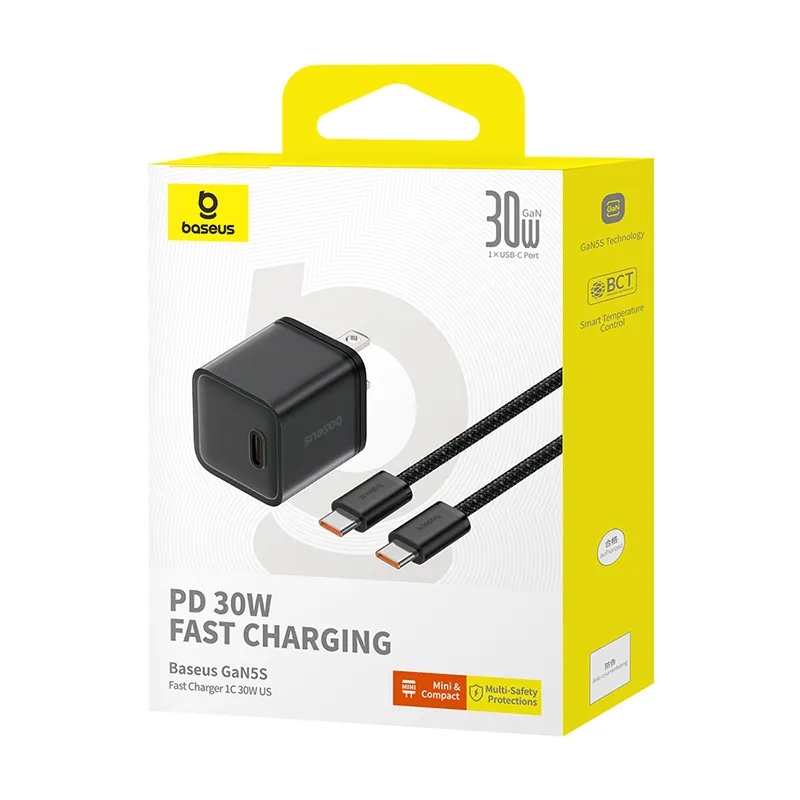 Picture of Baseus Charger 30W GAN5S For Apple 15 Pro Max 15 Pro 15 With Type-c to Type-c Cable -P10162505113-01