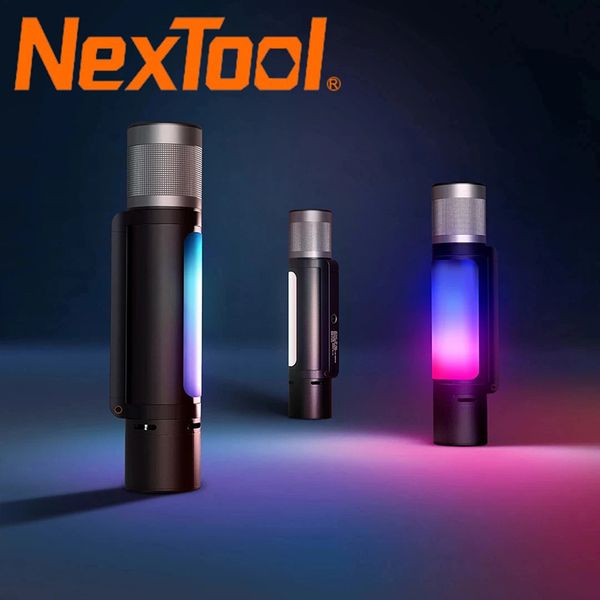 Picture of NexTool 12 In 1 900lm Flashlight With Speaker Pickup Rhythm Light 4 Colors Rechargeable Flashlight For Outdoor Camping