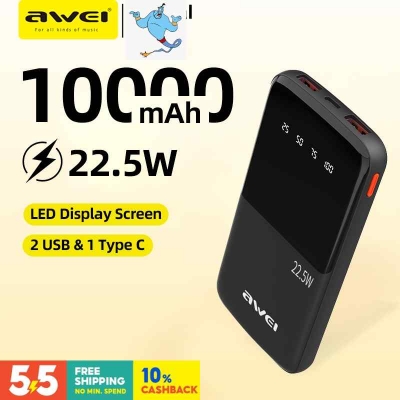 Picture of Awei P10K 10000mAh Fast Charing Powerbank 22.5W Power Bank