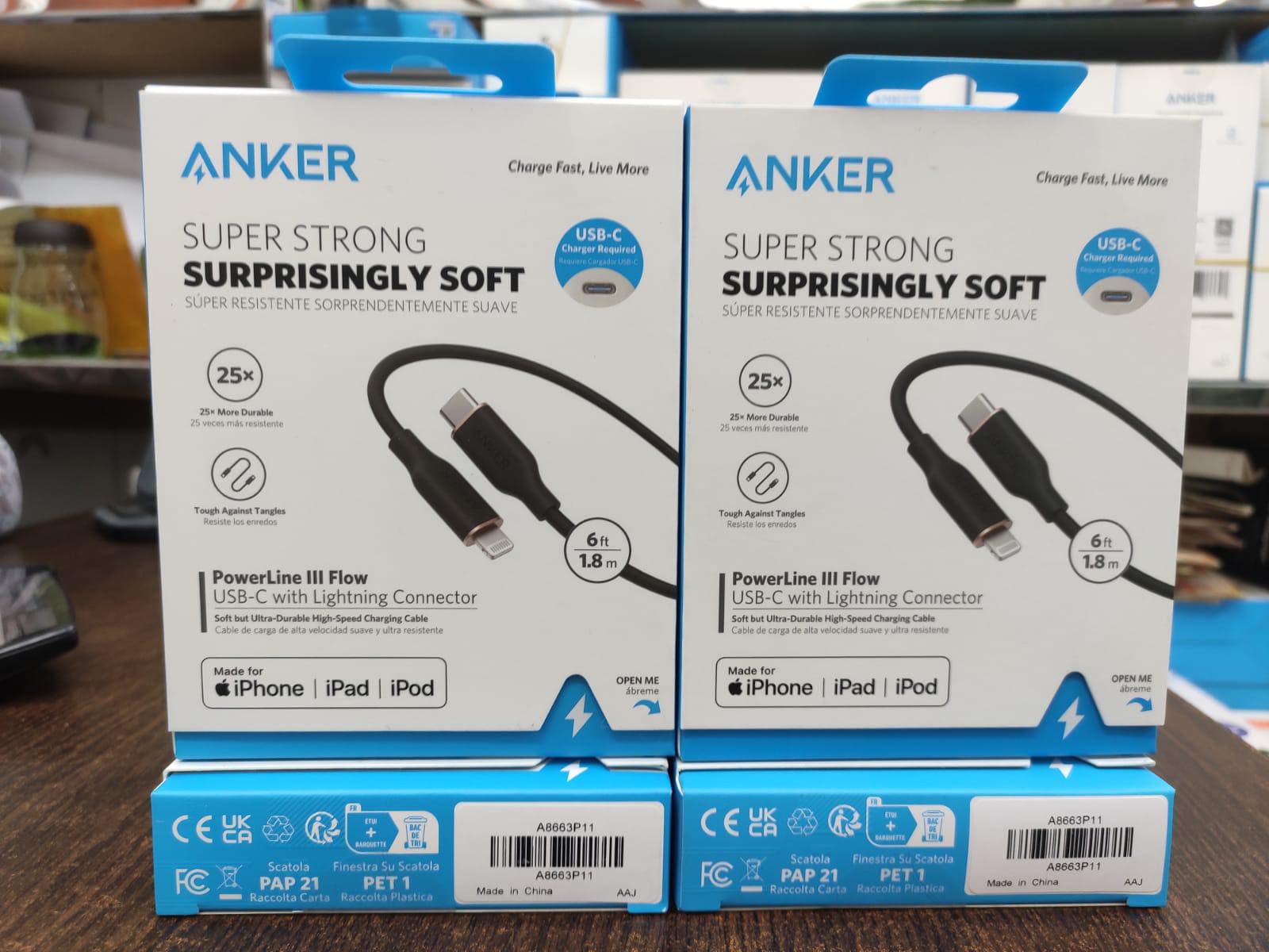 Picture of Anker USB-C to USB-C  Cable 6ft USB-C to Lightning , MFi Certified, Powerline III Flow Silicone Fast Charging Cable