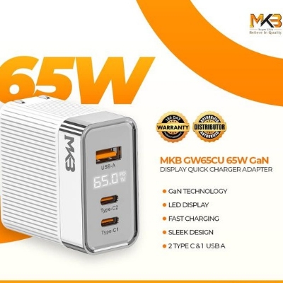 Picture of MKB GW65CU 65W GaN  Display Quick Charger Adapter