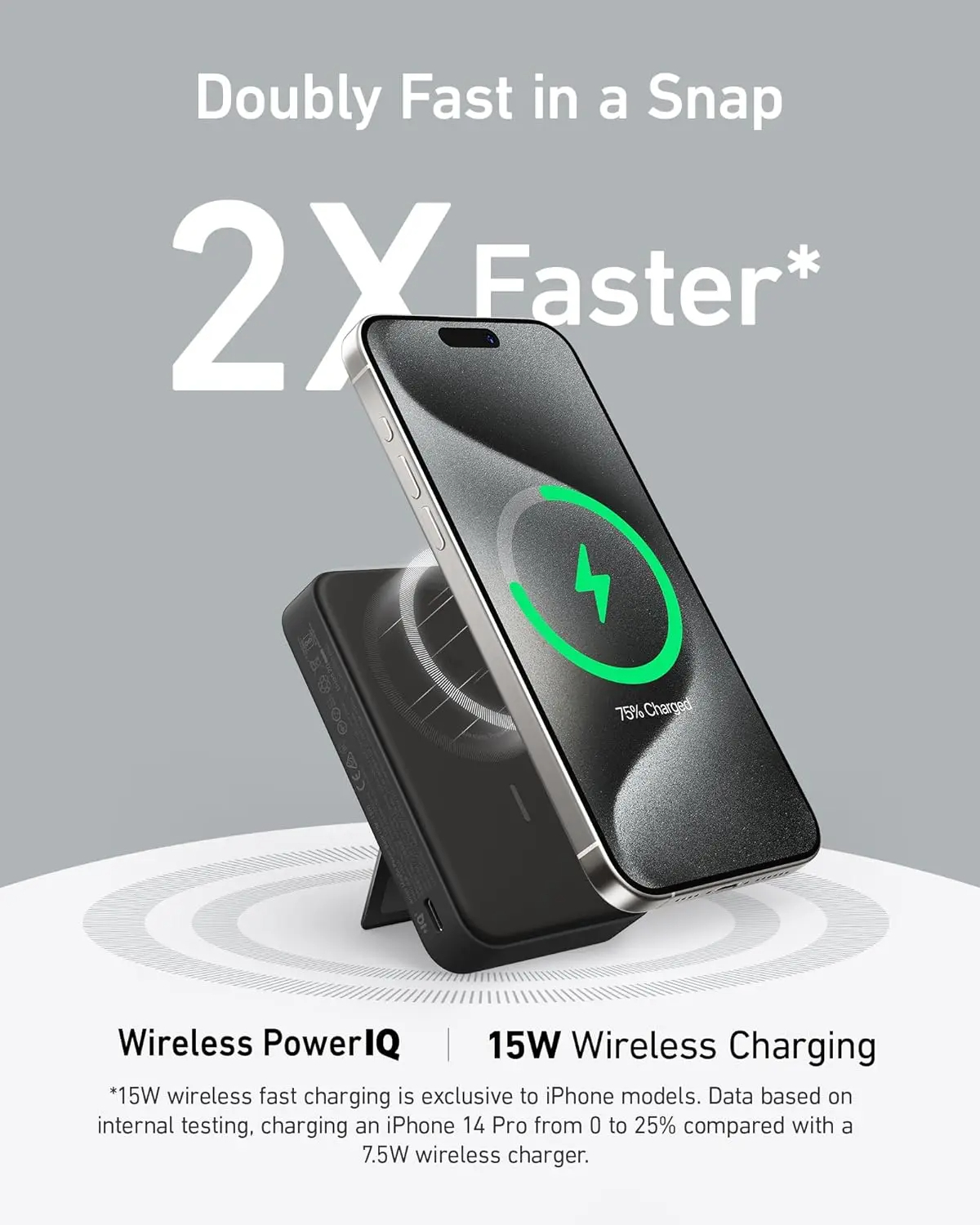 Picture of Anker MagGo Power Bank, Qi2 Certified 15W Ultra-Fast MagSafe-Compatible Portable Charger, 10,000mAh Battery Pack