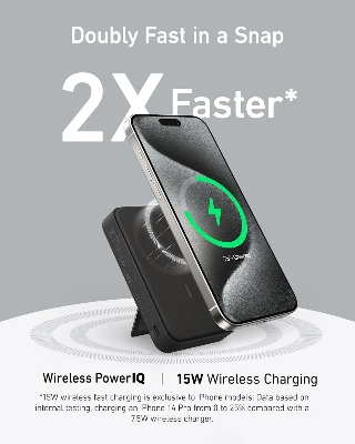 Picture of Anker MagGo Power Bank, Qi2 Certified 15W Ultra-Fast MagSafe-Compatible Portable Charger, 10,000mAh Battery Pack