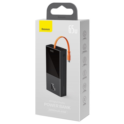 Picture of Baseus 65W Power Bank 20000mAh with Type C Two-Way Cable External Battery for Phone and Notebook, Three-Port Fast charging