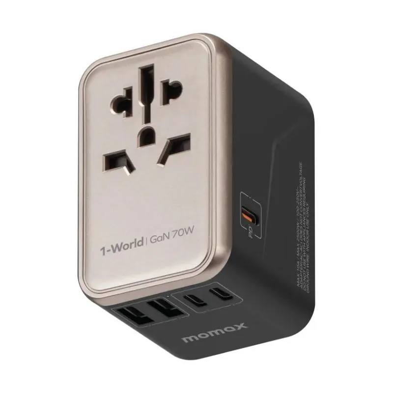 Picture of Momax 1-World 70W GaN 5 Ports Universal Travel Charger (UA8A)