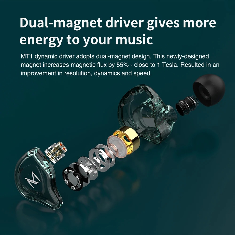 Picture of TRN MT1 HiFi 1DD Dynamic In-ear Earphone Drive HiFi Bass Metal Monitor Running Sport Earphone - Headphone